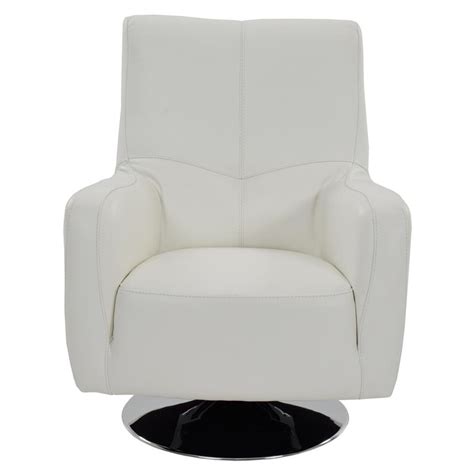 Verona White Leather Swivel Chair El Dorado Furniture