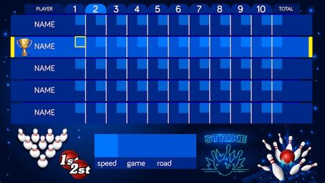 Premium Vector Bowling Score Sheet Template Tv Size Banner