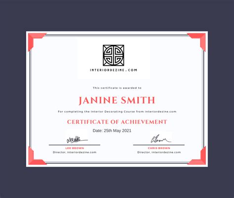 Interior Decorating Certificate