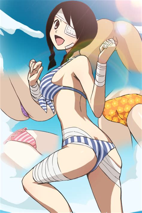 Haruyama Kazunori Kobushi Abiru Sayonara Zetsubou Sensei Vertical Stripes 00s 1girl Anus