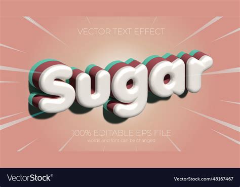 Sugar Text Effect Style Eps Editable Text Effect Vector Image