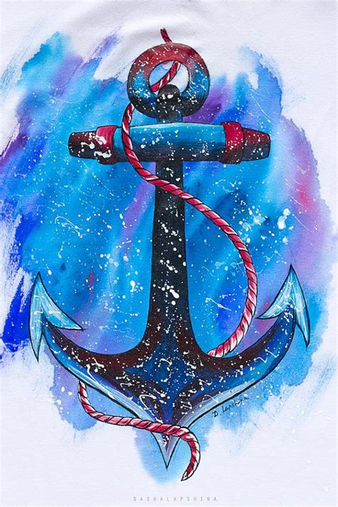 Hand Painted Anchor Men T Shirt T For Him Nautical Etsy In 2021