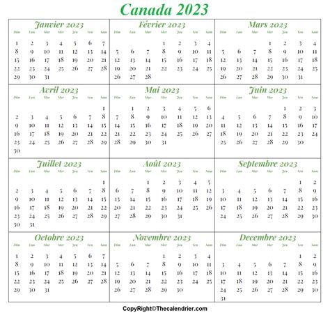 Canada 2023 Calendrier Imprimable The Calendrier