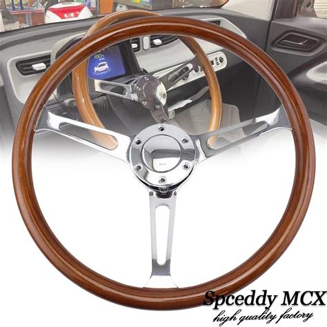 Volante Universal De Madera Aut Ntica Para Coche Accesorio De Mm