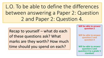 I want a free account. AQA Language Paper 2: Question 2 Vs Question 4 | Teaching ...