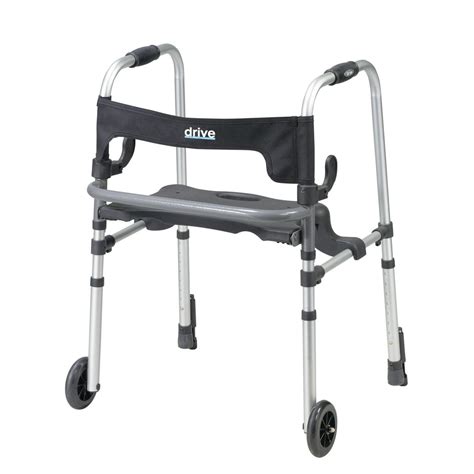 Drive Medical Clever Lite Ls Walker Rollator With Seat And Push Down