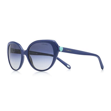 Tiffany Hearts Cat Eye Sunglasses In Navy Blue Acetate Tiffany And Co