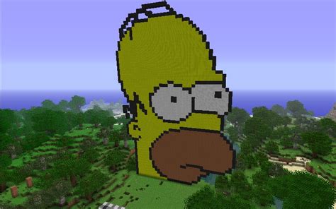 How To Build Homer Simpson Pixel Art Minecraft Youtub