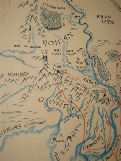 Rohan And Gondor Detail From Middle Earth Map By Barbara R Jason