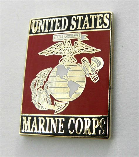 Us Marines Veteran Usmc Marine Corps Rectangle Lapel Pin Badge 1 Inch