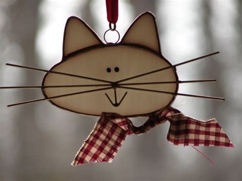 Adorable Cat Ornament By Theglassmenagerie On Etsy