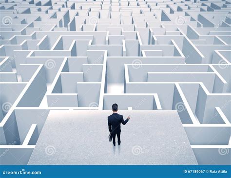 Businessman Staring At Infinite Maze Stock Image Image Of Employee
