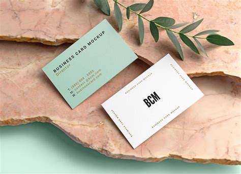 Free Business Card Mockup Psd With Marble Stones Good Mockups