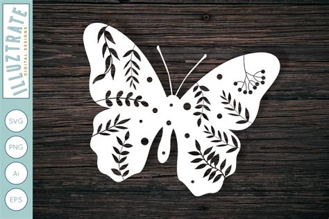 Paper Cutting Butterfly Template Graphic By Illuztrate · Creative Fabrica