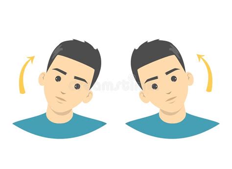 Head Tilt Exercise For Neck Stretch Warm Up Exercise Stock Vector