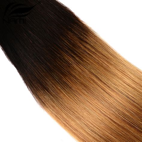 Nami Hair Ombre Color T1b27 Brazilian Straight Human Hair Extensions 3