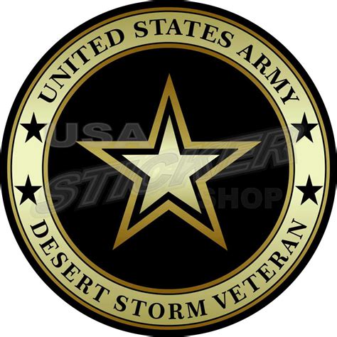 Us Army Desert Storm Gold Sticker Round Item Ar 311 Usa