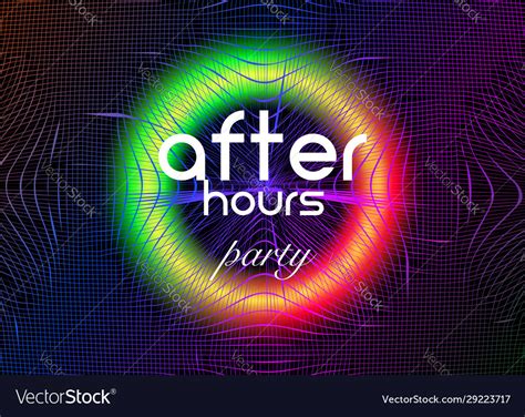 After Hours Party Neon Disco Party Fluid Music Vector Image