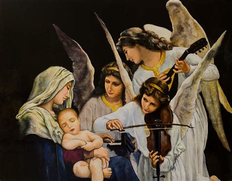 Blessed Virgin Mary With Angels Painting By Claud Religious Art Fine