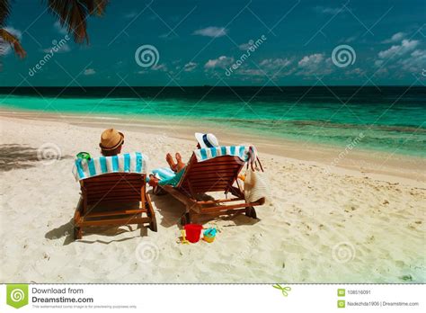 Happy Romantic Couple Relax On A Tropical Beach Stock Image Image Of