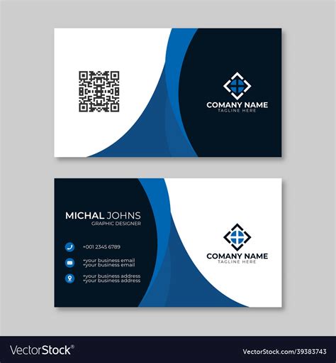Business Card Template Royalty Free Vector Image