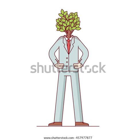 Business Man Tree Head Man Green Stock Vector Royalty Free 457977877