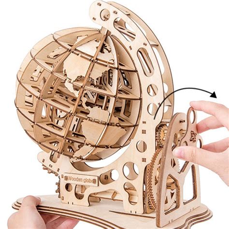 3d Wooden Puzzle Model Kit Diy Tellurion Globe Jigsaw Puzzle Wood Art