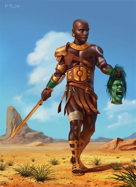 Desert Warrior Alexandre Álvaro Tribal Warrior Character Portraits
