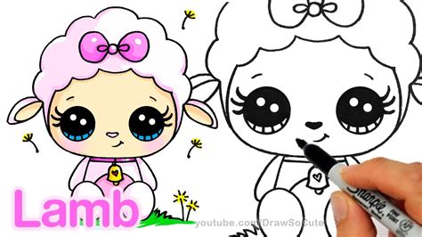 How To Draw A Cute Lamb Step By Step Easy Cartoon Animal Sheep