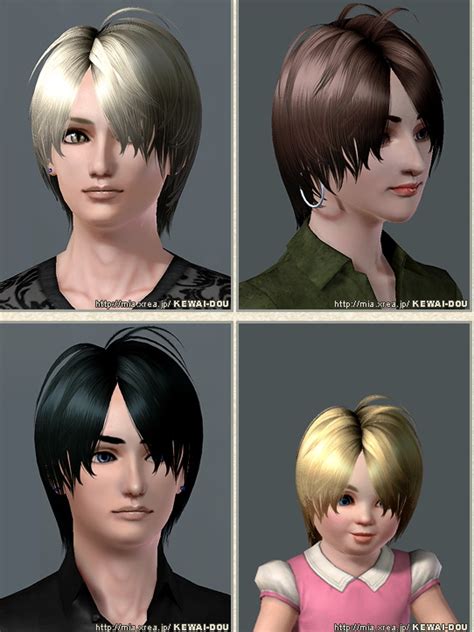 Covered The Eye Hairstyle Acedia By Kewai Dou Sims 3 Hairs