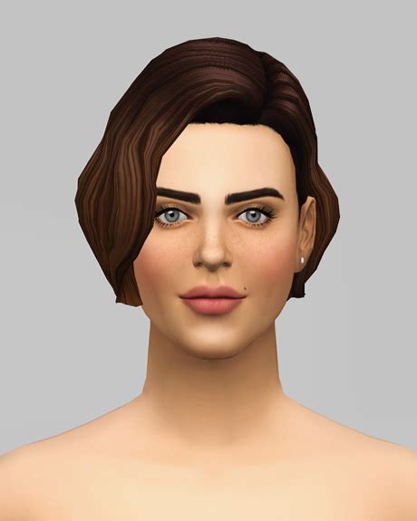 Sims 4 Hairs Rusty Nail Female Medium Wavy Ombre Hair Retextured