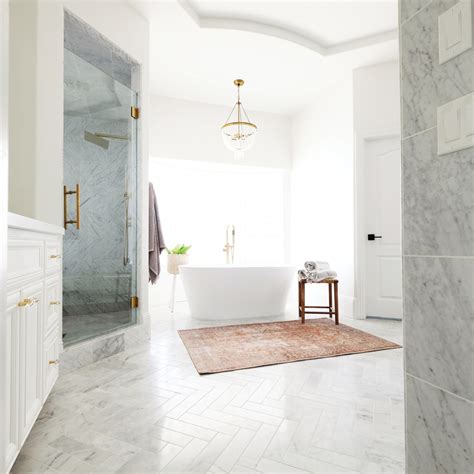 Carrara Marble Bathroom Floor Tile Image Of Bathroom And Closet