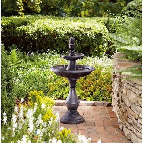 Gardening can be extremely enjoyable for people of all ages and different walks of life. Shop Garden Treasures 37.79-in Metal Tiered Fountain at ...