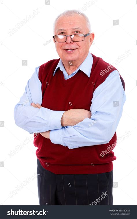 Senior Old Man Glasses Arms Crossed Stock Photo 250280626 Shutterstock