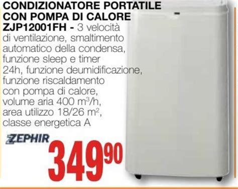 Zephir Condizionatore Portatile Con Pompa Di Calore ZJP FH Offerta Di Mondo Brico