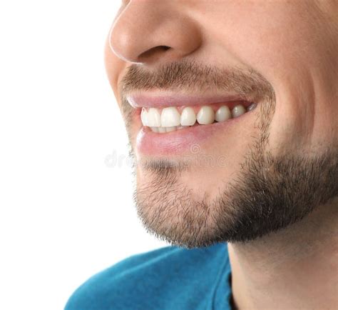 Smiling Man With Perfect Teeth On White Background Stock Image Image