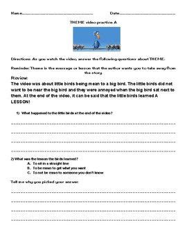 Pixar Short Theme Activity Pixar Shorts Theme Activity Activities