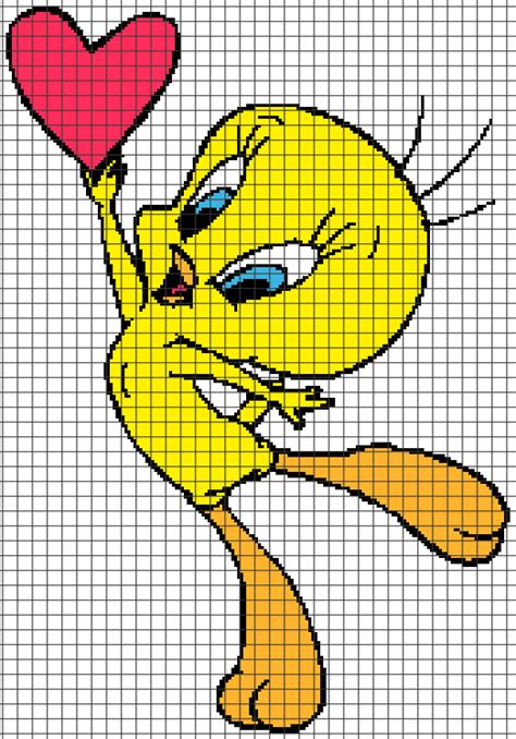 Tweety Bird Chartgraph And Row By Row Written Crochet Instructions