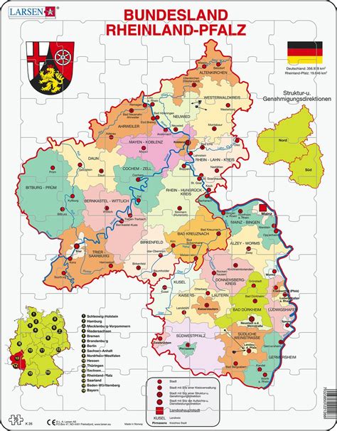K26 Rheinland Pfalz Political Other Maps Puzzles Larsen Puzzles