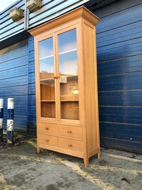 Golden Oak Glazed Bookcase Made By Marks And Spencer Delivery