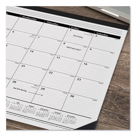 At A Glance® Ruled Desk Pad 24 X 19 White Sheets Black Binding