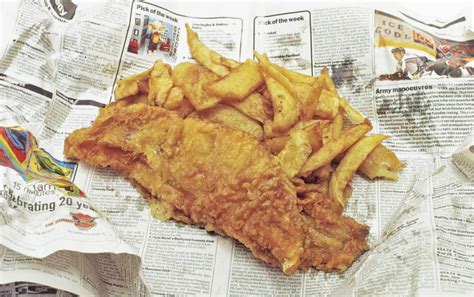 Fish And Chips In Newspaper Lavender And Lovage