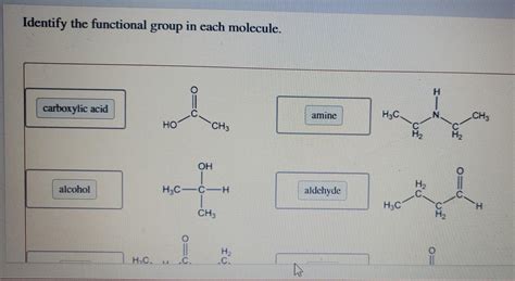 Solved Identify The Functional Group In Each Molecule O0
