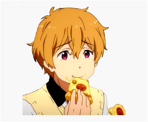 Anime Guy Eating Pizza Hd Png Download Kindpng