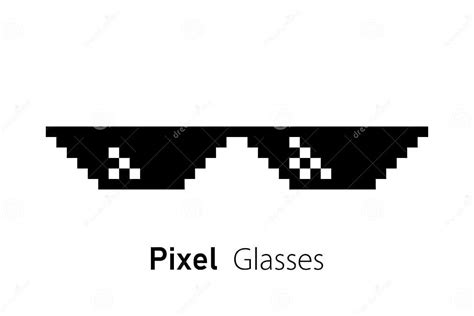 Pixel Glasses Icon Pixel Sunglasses Isolated Meme Template Stock Vector Illustration Of