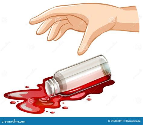 Hand Dropping Glass Bottle For Gravity Experiment Stock Vector