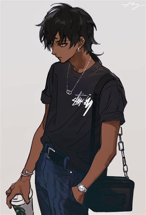 ᴴᴼᴺᴳ On Twitter In 2021 Black Anime Characters Anime Drawings Boy Anime Guys