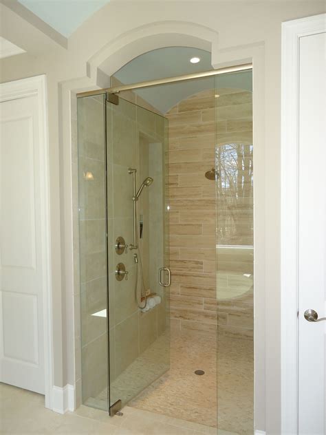 Master Bath Shower Love This Clean Look Tile Shower Door Arch Over