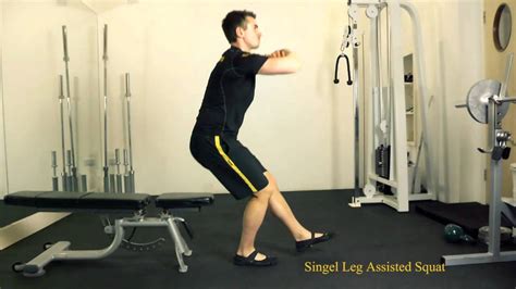 Single Leg Assisted Squat Youtube