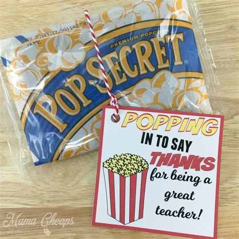 Popping In To Say Thanks Popcorn Themed Teacher T Free Printable